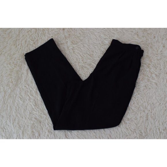 Vintage 80s Black Pleated Polyester/Spandex pants size 6P | 24-30 waist - Picture 8 of 9